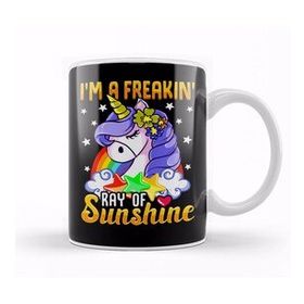 Baskı Dükkanı Sarcastic I M A Freakin Ray Of Sunshine Unicorn Porselen 330 ml Beyaz Kupa Bardak