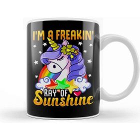Baskı Dükkanı Sarcastic I M A Freakin Ray Of Sunshine Unicorn Porselen 330 ml Beyaz Kupa Bardak