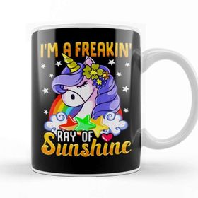 Baskı Dükkanı Sarcastic I M A Freakin Ray Of Sunshine Unicorn Porselen 330 ml Beyaz Kupa Bardak
