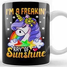 Baskı Dükkanı Sarcastic I M A Freakin Ray Of Sunshine Unicorn Porselen 330 ml Beyaz Kupa Bardak