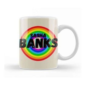 Baskı Dükkanı Sasha Banks Vintage Retro Rainbow Style Warriors Design Wrestlers Gift Kupa