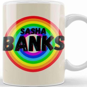 Baskı Dükkanı Sasha Banks Vintage Retro Rainbow Style Warriors Design Wrestlers Gift Kupa