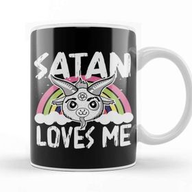 Baskı Dükkanı Satan Loves Me Baphomet Kupa