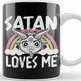 Baskı Dükkanı Satan Loves Me Baphomet Kupa