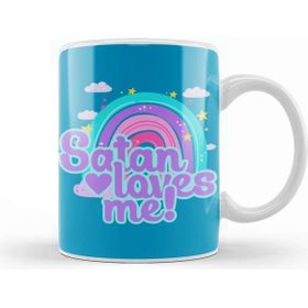 Baskı Dükkanı Satan Loves Me Cute Rainbow Kupa