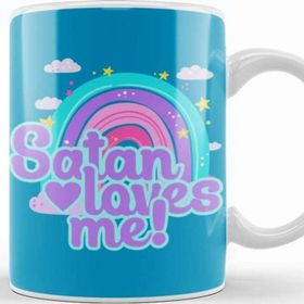 Baskı Dükkanı Satan Loves Me Cute Rainbow Kupa