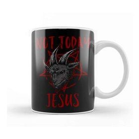 Baskı Dükkanı Satanism Baphomet Goat Pentagram Not Today Jesus Kupa