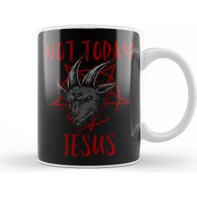 Baskı Dükkanı Satanism Baphomet Goat Pentagram Not Today Jesus Kupa