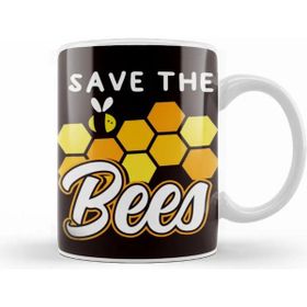 Baskı Dükkanı Save The Bees Honey Bee Animal Nature Welfare Honeycomb Kupa