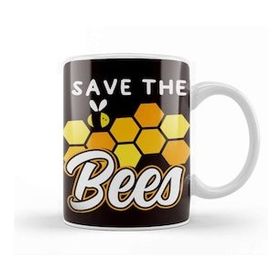 Baskı Dükkanı Save The Bees Honey Bee Animal Nature Welfare Honeycomb Kupa