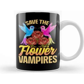Baskı Dükkanı Save the Flower Vampires Adorable Hummingbird Pun Kupa