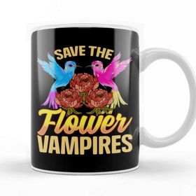 Baskı Dükkanı Save the Flower Vampires Adorable Hummingbird Pun Kupa