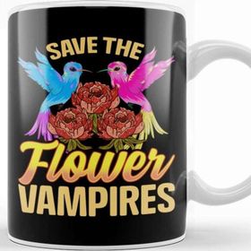 Baskı Dükkanı Save the Flower Vampires Adorable Hummingbird Pun Kupa
