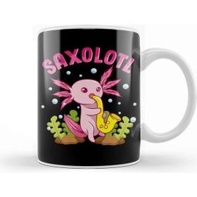Baskı Dükkanı Saxolotl Adorable Sax Playing Axolotl Animal Pun Kupa