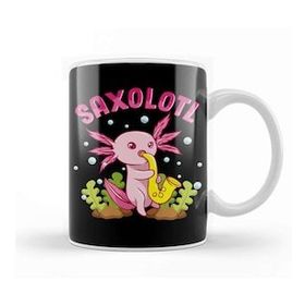 Baskı Dükkanı Saxolotl Adorable Sax Playing Axolotl Animal Pun Kupa