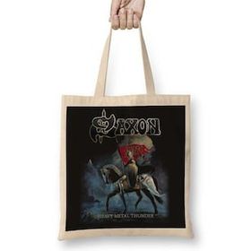 Baskı Dükkanı Saxon Heavy Metal Thunder Bez Çanta