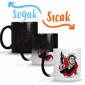 Baskı Dükkanı Scarface 02 Sihirli Porselen Kupa