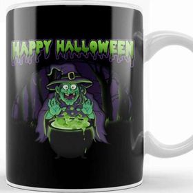 Baskı Dükkanı Scary Witch Happy Halloween Cauldron Potion Kupa