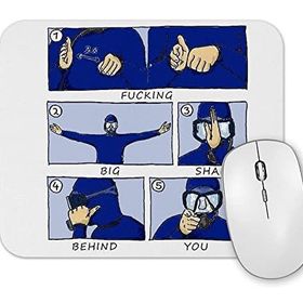 Baskı Dükkanı Scuba Big Shark Balık Adam Mouse Pad