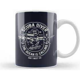 Baskı Dükkanı Scuba Diver Ocean Is Calling Kupa