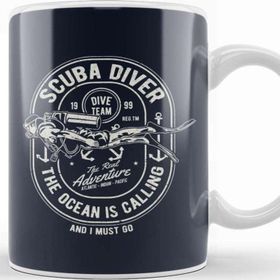 Baskı Dükkanı Scuba Diver Ocean Is Calling Kupa