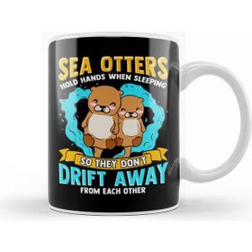 Baskı Dükkanı Sea Otters Hold Hands When Sleeping Cute Otter Kupa