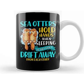 Baskı Dükkanı Sea Otters Hold Hands When Sleeping Cute Otter Kupa