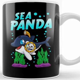 Baskı Dükkanı Sea Panda Cute Adorable Baby Orca Whale Pun Kupa
