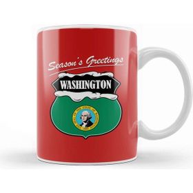 Baskı Dükkanı Seasons Greetings Washington Christmas Kupa