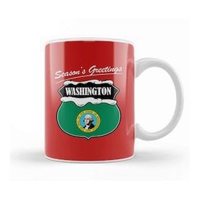 Baskı Dükkanı Seasons Greetings Washington Christmas Kupa