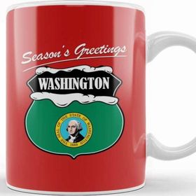 Baskı Dükkanı Seasons Greetings Washington Christmas Kupa