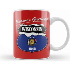 Baskı Dükkanı Seasons Greetings Wisconsin Christmas Kupa