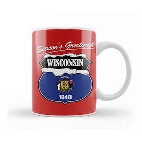 Baskı Dükkanı Seasons Greetings Wisconsin Christmas Kupa