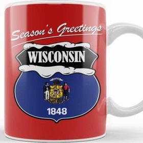 Baskı Dükkanı Seasons Greetings Wisconsin Christmas Kupa