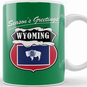 Baskı Dükkanı Seasons Greetings Wyoming Christmas Kupa