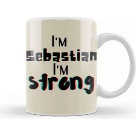 Baskı Dükkanı Sebastian Name Personalized Custom Vintage Retro Rainbow Style Design Gift Baby Gift For Him Kupa