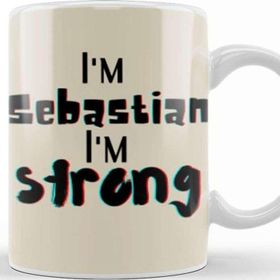Baskı Dükkanı Sebastian Name Personalized Custom Vintage Retro Rainbow Style Design Gift Baby Gift For Him Kupa
