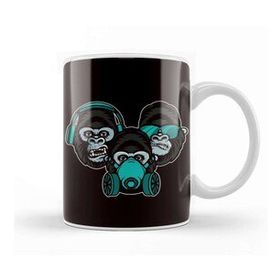 Baskı Dükkanı See Speak Hear No Evil Japan Japanese Wise Monkeys Gorilla Kupa