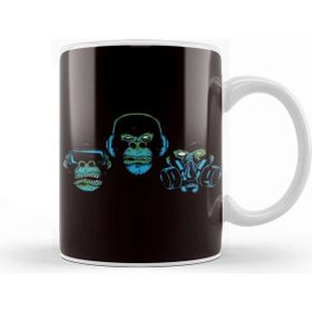 Baskı Dükkanı See Speak Hear No Evil Japan Japanese Wise Monkeys Gorilla Kupa