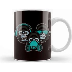 Baskı Dükkanı See Speak Hear No Evil Japan Japanese Wise Monkeys Gorilla Kupa