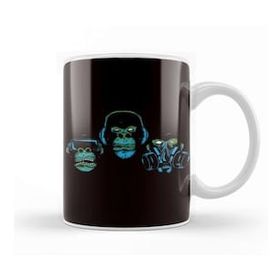 Baskı Dükkanı See Speak Hear No Evil Japan Japanese Wise Monkeys Gorilla Kupa