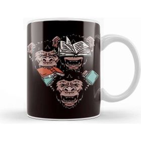 Baskı Dükkanı See Speak Hear No Evil Japan Monkeys Gorilla Books Emoticon Kupa