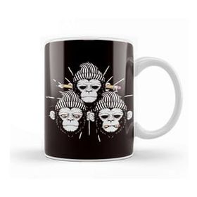 Baskı Dükkanı See Speak Hear No Evil Japan Monkeys Japanese Art Gorilla Kupa