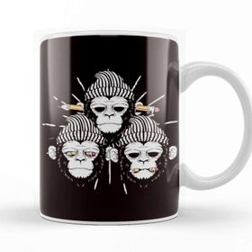 Baskı Dükkanı See Speak Hear No Evil Japan Monkeys Japanese Art Gorilla Kupa