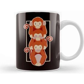 Baskı Dükkanı See Speak Hear No Evil Japan Wise Monkeys Japanese Emoticon Kupa
