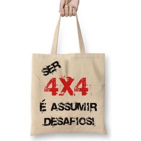 Baskı Dükkanı Ser 4x4 Assumir Desafios Bez Uzun Saplı Krem Rengi Çanta