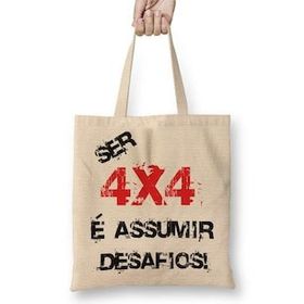Baskı Dükkanı Ser 4x4 Assumir Desafios Bez Uzun Saplı Krem Rengi Çanta
