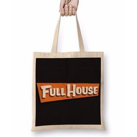 Baskı Dükkanı Seriado Full House Bez Uzun Saplı Krem Rengi Çanta