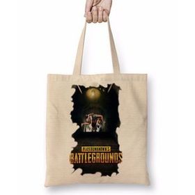 Baskı Dükkanı Serie Pubg Carregando O Time Bez Uzun Saplı Krem Rengi Çanta