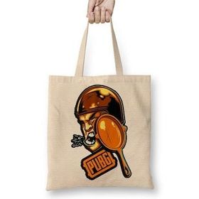 Baskı Dükkanı Serie Pubg Frigideira Bez Uzun Saplı Krem Rengi Çanta